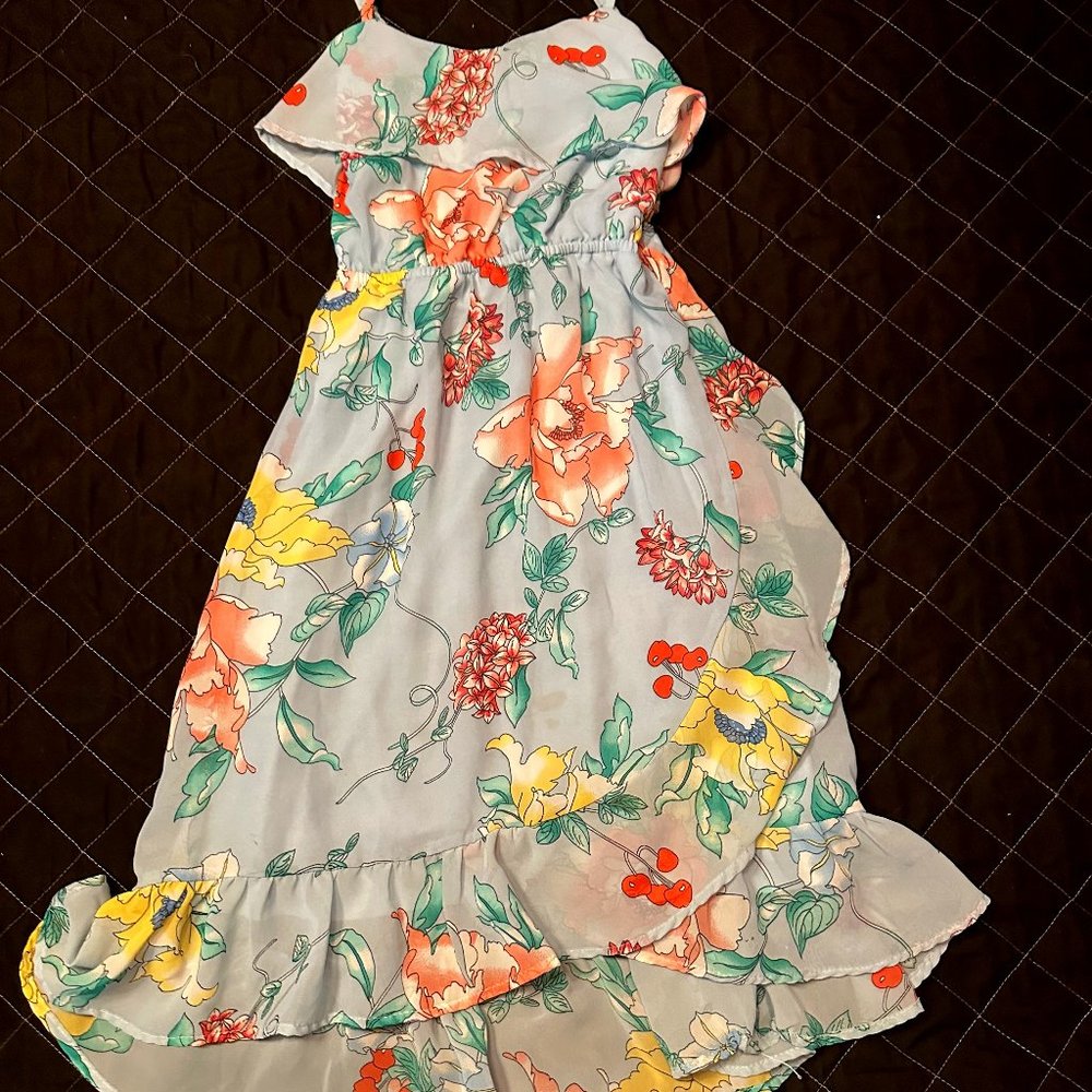 White dress with floral design